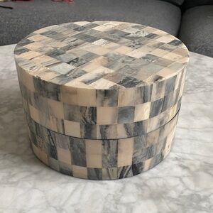 CB2 Resin Round Decorative Box